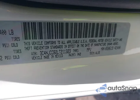 2020 Jeep Compass Limited Fwd z USA, uszkodzony, nr VIN 3C4NJCCB2LT211323